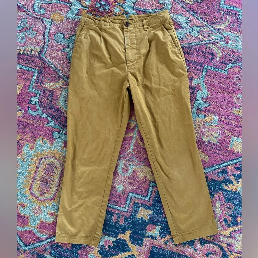 Alex Mill | Women’s Cognac Brown Pleat Front The Boy Pant Ankle Chino Pants Sz 4 - Picture 4 of 16